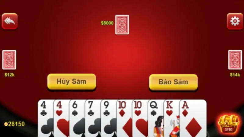 Giao diện online của Bài Sâm