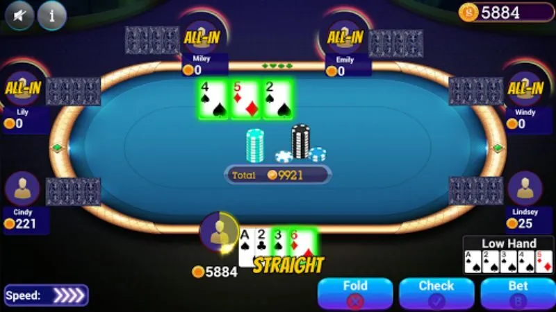 Giao diện bàn cược Omaha Poker