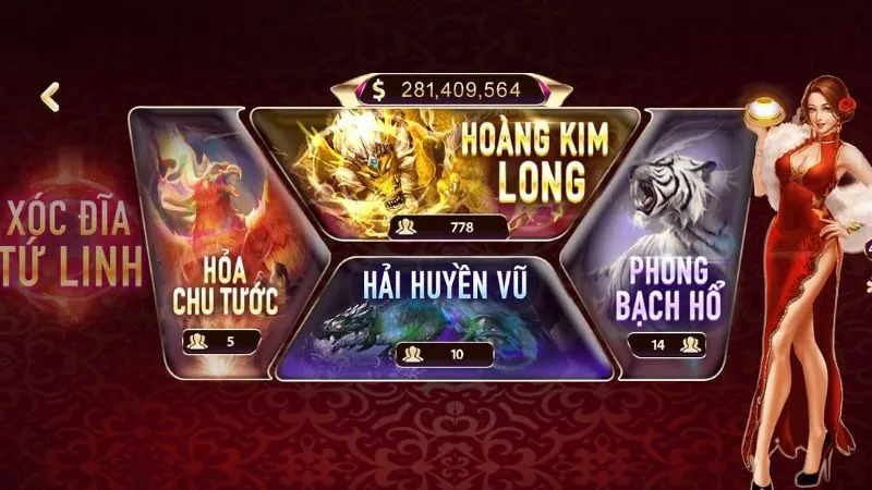 Tổng quan game Xóc đĩa tứ linh tại Rikvip