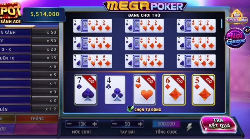 Mega Poker game bài trải thưởng lớn tại Rikvip