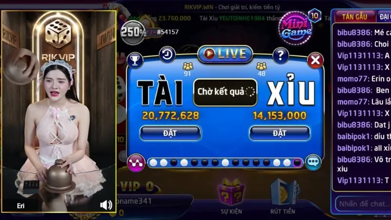 Rikvip cung cấp da dạng các trò chơi tài xỉu